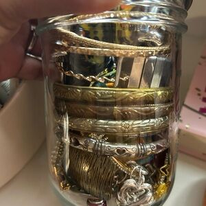 Gold and Silver Mystery jewelry Jar